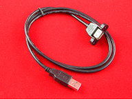 Кабель с креплениями USB-A (мама) на USB-A (папа), черный, 100 см