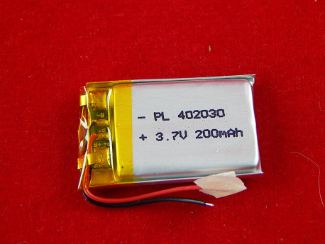 Аккумулятор Li-Pol, 402030, 200мАч, 3.7В
