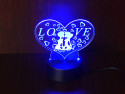 3D Светильник Сердце Love
