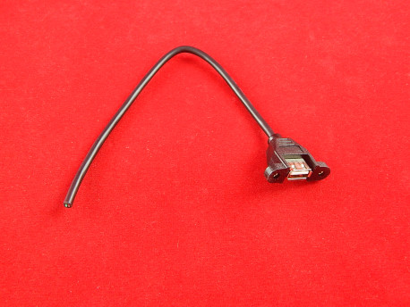 Кабель, удлинитель USB Type A-контакты под пайку, 25см, с креплением на корпус