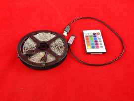 Светодиодная лента 5050 RGB IP32 60LED 5V с пультом управления