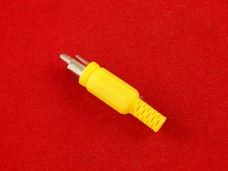 RCA штекер для пайки (желтый)