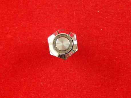 Кнопка металлическая 12мм с фиксацией с подсветкой (Синяя)