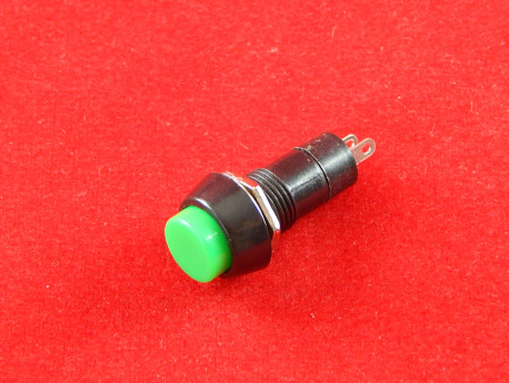 Кнопка OFF-(ON), 250В, 3А Зеленая без фиксации