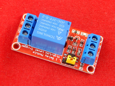 Модуль реле, 1 канал, 5 В. С выбором уровня сигнала