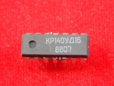 Микросхема КР140УД1Б, ОУ средней точности без частотной коррекции