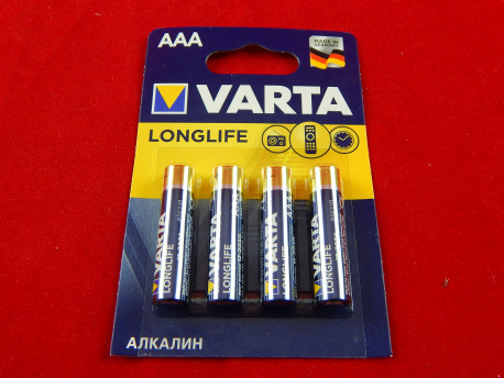 Батарейка Varta AAA LR03 Longlife Extra, 1.5В (4 шт.)