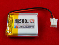 Литий-полимерный аккумулятор, 500 mAh, 3.7V, 602530