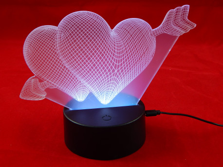 3D Светильник Сердечки