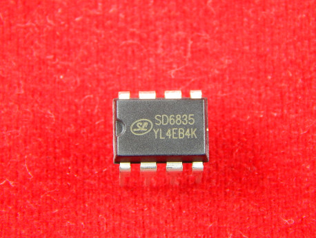 SD6835, PWM+PFM контроллер со встроенным транзистором, DIP8