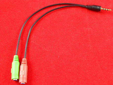 Переходник/разветвитель Mini Jack 3.5 мм, на микрофон и наушники 2xMini Jack 3.5мм
