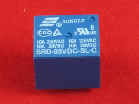 Реле SONGLE SRD-05VDC-SL-C, 5В DC, до 10A, 5pin