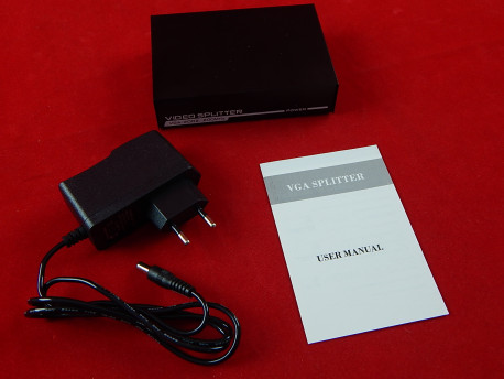 Разветвитель VGA Splitter 1X2, 2 порта, черный, VGA-2002