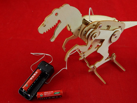Конструктор динозавр деревянный "Собери Сам", с блоком управления
