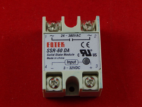 Твердотельное реле FOTEK SSR-60DA, 60A, 380В (DC-AC), однофазное