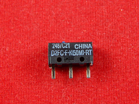 Микропереключатель D2FC-F-K(50M)-RT, 6V, 1mA, с синей кнопкой