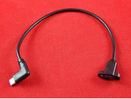 Угловой переходник USB Type C "папа" - USB Type C "мама" с ушками, 90 градусов, 30 см