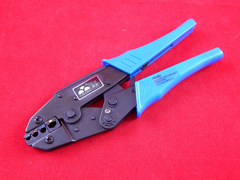 Кримпер для опрессовки наконечников клемм и гильз HS-40J, синий .