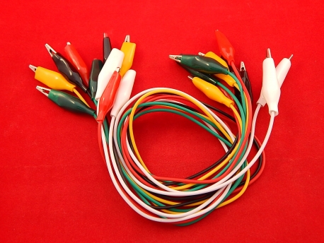 Соединительные провода с зажимами типа "крокодил" (40 см, 10 шт.)