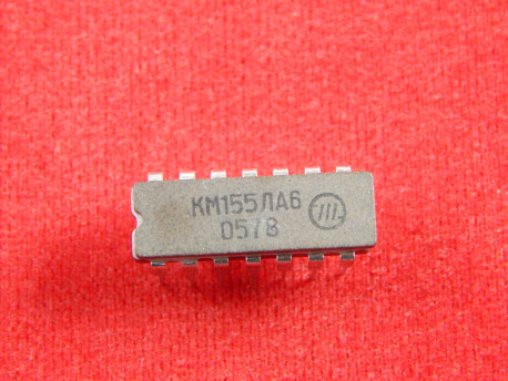 КМ155ЛА6, Микросхема с двумя логическими элементами 4И-НЕ, Б/У