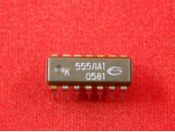 К555ЛА1 микросхема с двумя логическими элементами 4И-НЕ, Б/У