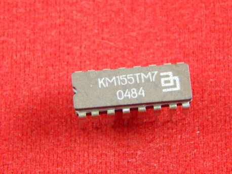 КМ155ТМ7, Микросхема с 4-мя D-триггерами, Б/У