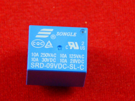 Реле электромагнитное SRD-09VDC-SL-C, 9 В, 250В, 10А, тип "C"
