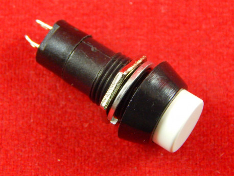 Кнопка-выключатель, 250 В, 3 А, ON-OFF, 2с, белая