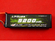 Аккумулятор Li-Po, 7.4В, 5200мАч, 2S, 35C, T-Plug