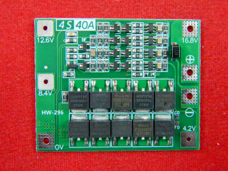 BMS 4S, Контроллер заряда-разряда Li-ion 18650 с балансировкой, 40А