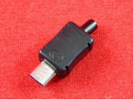 Micro USB-A Вилка на кабель в корпусе