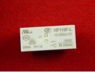 HF115F-L, Миниатюрное силовое реле с блокировкой, 12В, 8А, 2 form C