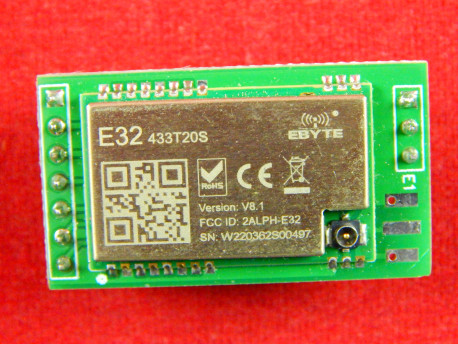 Радиомодуль LoRa E32-433T20S, 433 МГц, SMD 16x26 мм