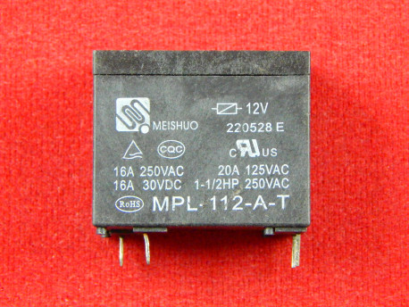 Реле электромагнитное MPL-112-A-T, 12В, 16A