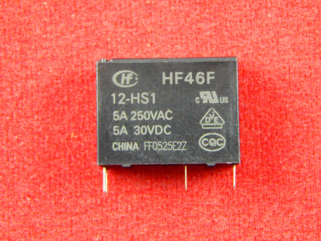 HF46F-12-HS1, Реле электромагнитное, 12VDC, 5A/250VAC