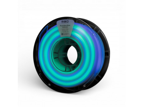 Светящийся радужный PLA пластик R3D для 3D-принтеров 1 кг (1,75 мм)