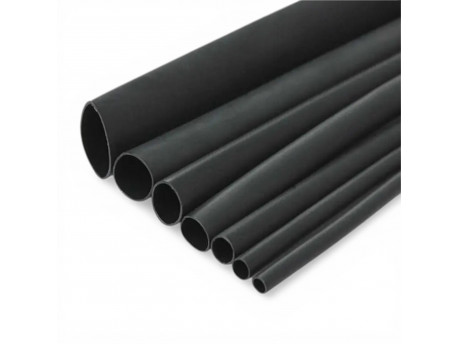 Термоусадочная трубка с клеевым слоем 3:1 (1 метр, черная)