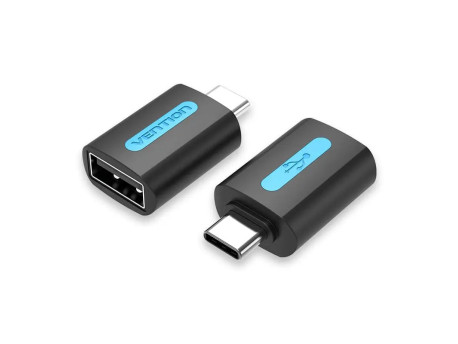 OTG-переходник Vention CDTB0, USB-C штекер — USB-A гнездо, USB 2.0, чёрный