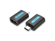 OTG-переходник Vention CDTB0, USB-C штекер — USB-A гнездо, USB 2.0, чёрный