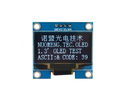 OLED-дисплей 1,3″ 128×64, SH1106, I²C, белый, с припаянными выводами