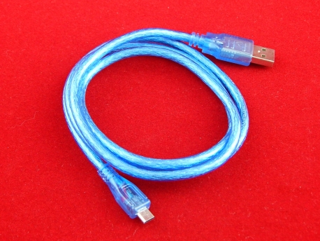 Шнур USB A - micro USB 1м (Синий)
