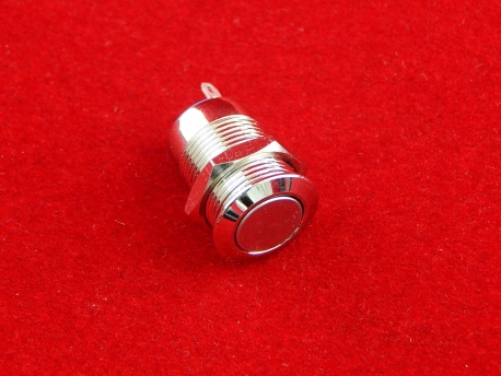 Кнопка металлическая HBGQ12F-10, Ø12мм, без фиксации