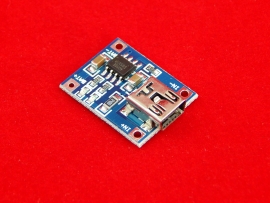 Модуль (mini USB) зарядки литий-ионных аккумуляторов на TP4056 до 1A
