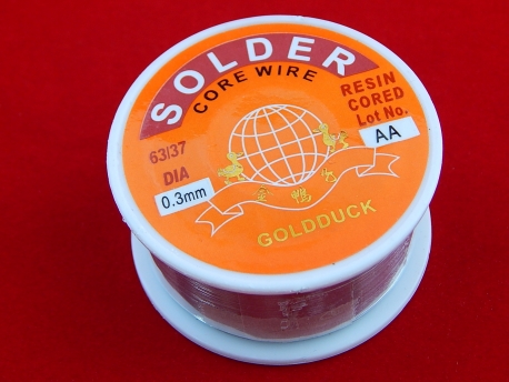 Припой Solder Golden Duck 63/37, 0.3 мм в катушке 100гр