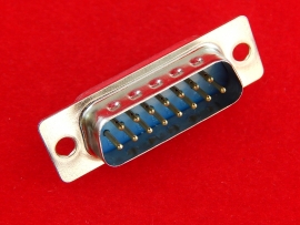 Разъем DB-15M, Вилка 15 pin на кабель (пайка)