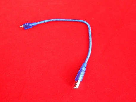 Шнур USB A - mini USB 0,3м (Синий)