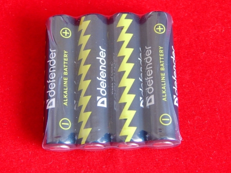 Алкалиновая батарейка Defender LR03-4F, AAA, 1,5В, 4шт