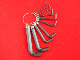 Набор шестигранных ключей Hex, 1,5-10 мм, CRV. 10шт., Оксидированные, на кольце Sparta
